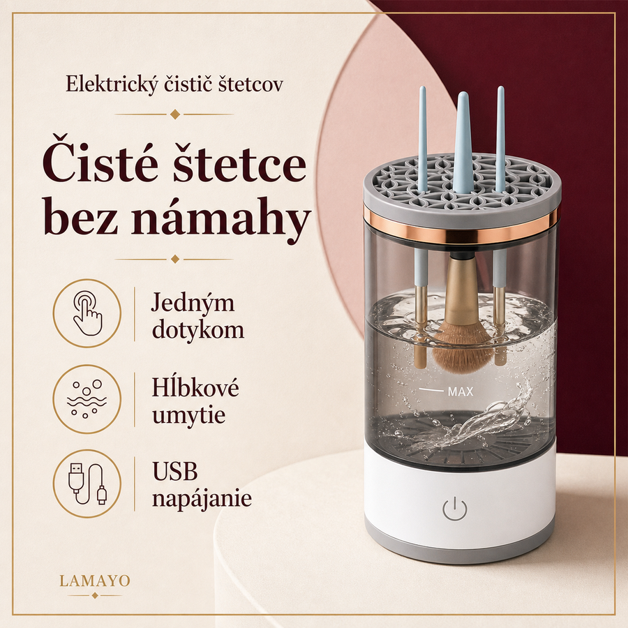 Lamayo elektrický čistič kozmetických štetcov
